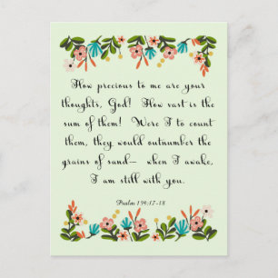 Christelijke Quote Art - Psalm 139: 17-18 Briefkaart
