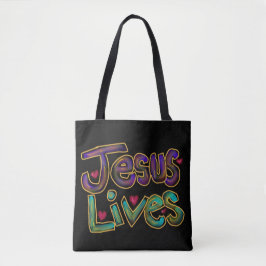 Christelijke Quote ‘Jezus Leeft’ Aangepaste Naam Tote Bag