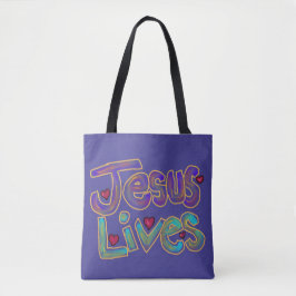 Christelijke Quote ‘Jezus Leeft’ Aangepaste Naam Tote Bag