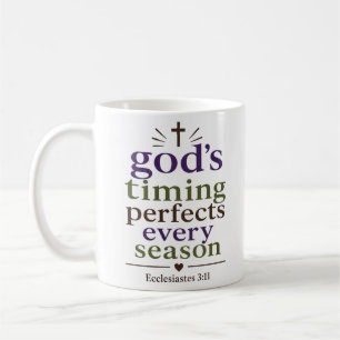 Christelijke quote over Gods tijd die elk seizoen Koffiemok