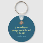 CHRISTELIJKE QUOTE RETRO BOHO REGENBOOG RONDE SLEUTELHANGER (Achterkant)