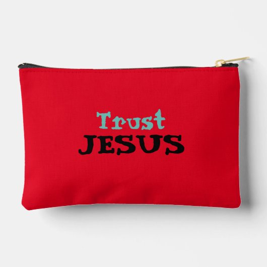 Christelijke quote ‘Trust Jesus’ Bloemen op rood Etui (Achterkant)