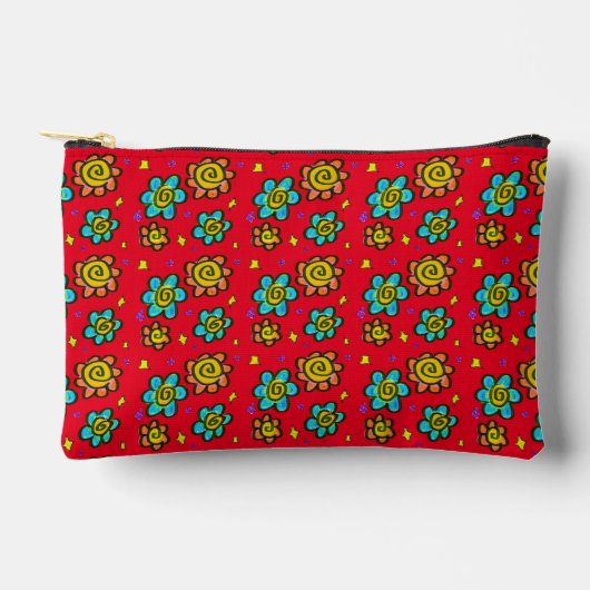Christelijke quote ‘Trust Jesus’ Bloemen op rood Etui (Voorkant)