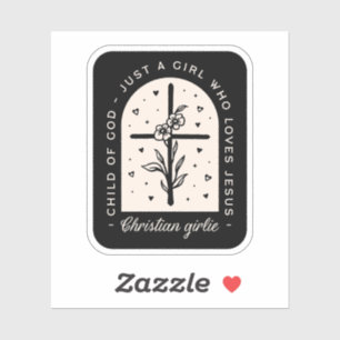 Christelijke quotes, gewoon een meisje dat van Jes Sticker