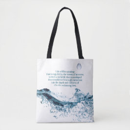 Christelijke Raindrop Gospel Love Quote Tote Bag
