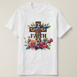 Christelijke regenboog geloofskruis t-shirt