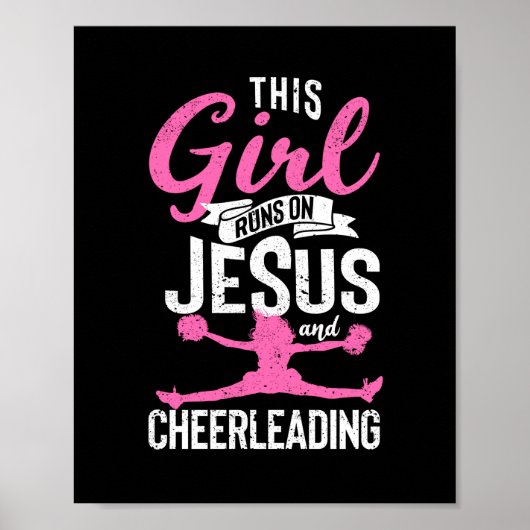 Christelijke religie Dit meisje loopt op Jezus Poster (Voorkant)