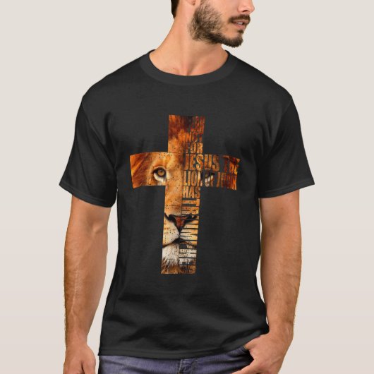 Christelijke religie Jezus de leeuw van Judah T-shirt (Voorkant)