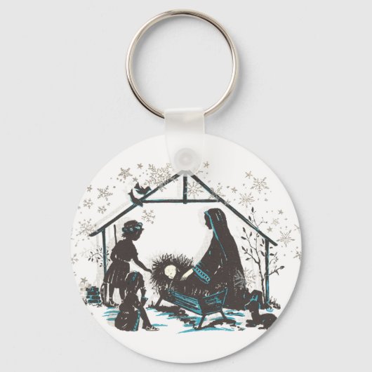 Christelijke religieuze Baby Jezus Kerstfeest Nati Sleutelhanger (Voorkant)