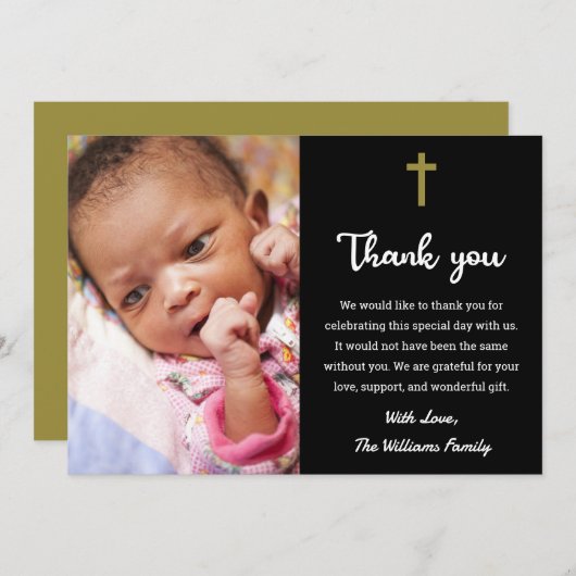 Christelijke religieuze doop Christelijke initiati Bedankkaart (Voorkant / Achterkant)