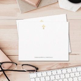 Christelijke Religieuze Gold Cross Simple Note-Kaa Notitiekaartje