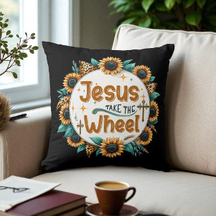 Christelijke Religieuze Jezus Neemt Het Stuur Kussen