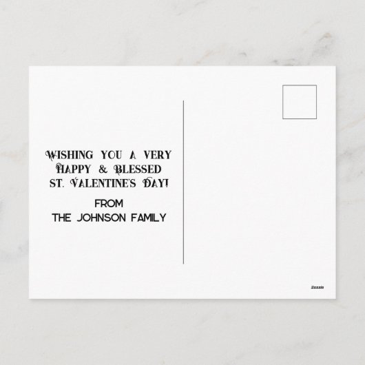 Christelijke religieuze katholieke Valentijnsdag Feestdagenkaart (Achterkant)