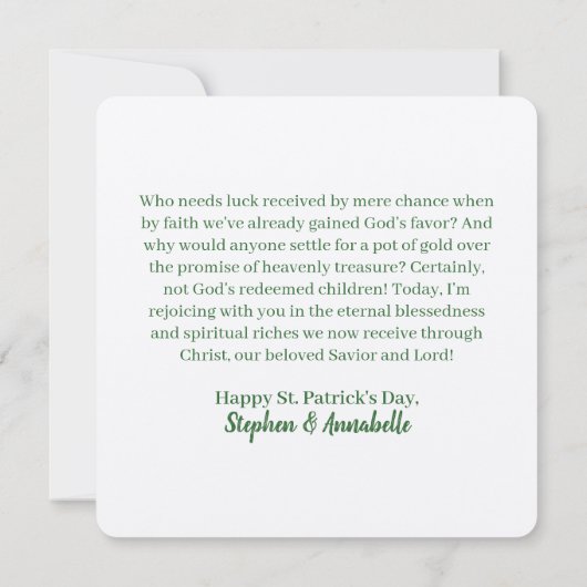 Christelijke Religieuze St. Patrick's Gnome Flat K (Achterkant)