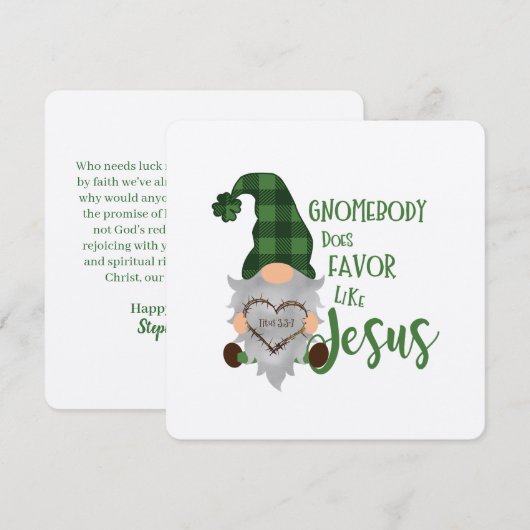 Christelijke Religieuze St. Patrick's Gnome Flat K (Voorkant / Achterkant)