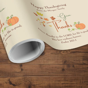 Christelijke Religieuze Thanksgiving Persoonlijke  Cadeaupapier