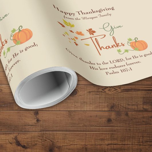Christelijke Religieuze Thanksgiving Persoonlijke  Cadeaupapier