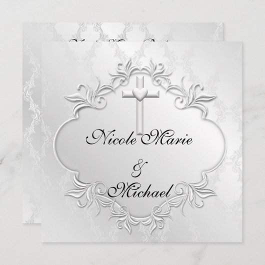 Christelijke religieuze uitnodigingen elegant ontw (Voorkant / Achterkant)