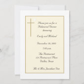 Christelijke repetitie dineruitnodiging — Cross Kaart (Achterkant)