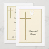Christelijke repetitie dineruitnodiging — Cross Kaart (Voorkant / Achterkant)