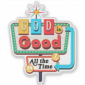  Christelijke Retro God is altijd goed Sticker (Voorkant)