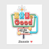  Christelijke Retro God is altijd goed Sticker (Vel)