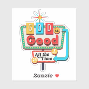  Christelijke Retro God is altijd goed Sticker