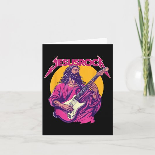Christelijke retro grappige quote Jesus Rock Basic Kaart (Voorkant)