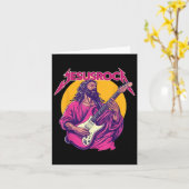 Christelijke retro grappige quote Jesus Rock Basic Kaart (Gele Bloem)