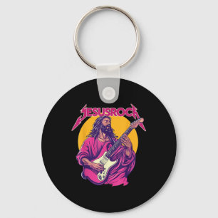 Christelijke retro grappige quote Jesus Rock Basic Sleutelhanger