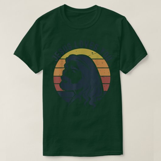Christelijke Retro Jesus houdt van je, God houdt z T-shirt (Design voorkant)
