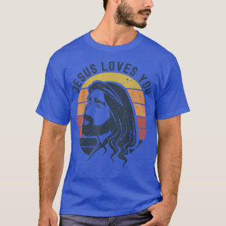 Christelijke Retro Jesus houdt van je, God houdt z T-shirt
