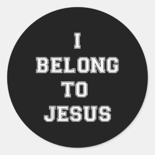 Christelijke retro quote Ik behoor tot Jesus Funny Ronde Sticker