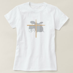 Christelijke Rock Drummer Drum Stick Cross-dames T-shirt