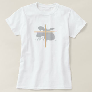 Christelijke Rock Drummer Drum Stick Cross-dames T-shirt