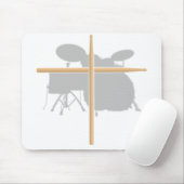 Christelijke Rock Drummer Drum Stick Cross Mousepa Muismat (Met muis)