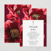 Christelijke rode elegante viering van het leven b bedankkaart (Voorkant / Achterkant)