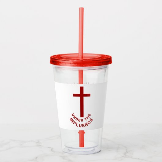 Christelijke Rode Kruis-typografie en Bijbelversie Acryl Drinkbeker (Voorkant)
