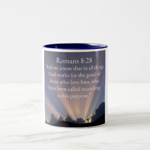 Christelijke Romans 8:28 Bijbeltekst Koffiemok Tweekleurige Koffiemok