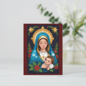 Christelijke Rooms-Katholieke Maagd Maria Kerst Briefkaart (Staand voorkant)