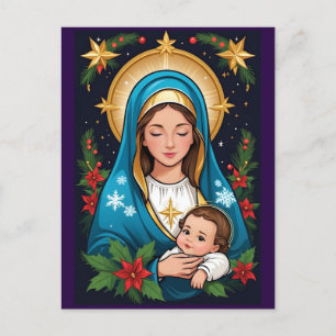 Christelijke Rooms-Katholieke Maagd Maria Kerst Briefkaart