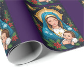 Christelijke Rooms-Katholieke Maagd Maria Kerst Cadeaupapier (Rol Hoek)