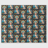 Christelijke Rooms-Katholieke Maagd Maria Kerst Cadeaupapier (Vlak)