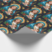 Christelijke Rooms-Katholieke Maagd Maria Kerst Cadeaupapier (Hoek)