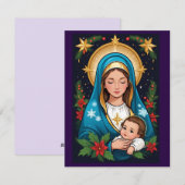 Christelijke Rooms-Katholieke Maagd Maria Kerst Feestdagenkaart (Voorkant / Achterkant)