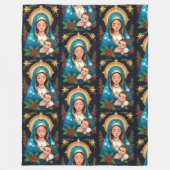 Christelijke Rooms-Katholieke Maagd Maria Kerst Fleece Deken (Voorkant)