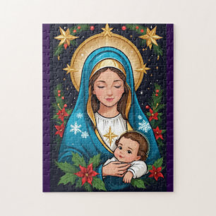 Christelijke Rooms-Katholieke Maagd Maria Kerst Legpuzzel