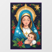 Christelijke Rooms-Katholieke Maagd Maria Kerst Raamsticker (Vel)