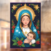 Christelijke Rooms-Katholieke Maagd Maria Kerst Raamsticker (Vel 2)