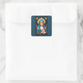 Christelijke Rooms-Katholieke Maagd Maria Kerst Vierkante Sticker (Tas)
